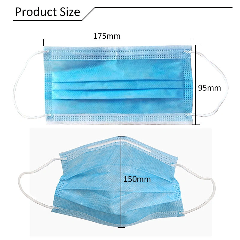 High Quality and Competitive Price Civil Use 3 Ply Non-Woven Disposable Healthycare Anti-Virus Face Mask