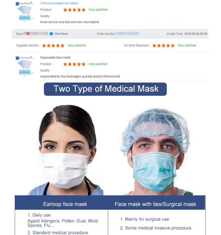 High Quality and Competitive Price Civil Use 3 Ply Non-Woven Disposable Healthycare Anti-Virus Face Mask