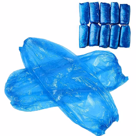 Blaue Reinigungs-PE/CPE-Überärmel, Einweg-Armüberärmel, schützende Überärmel mit elastischem Handgelenk