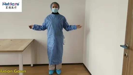 Arzt Dental Patient/Daumenschlaufenoperation/Schutz/Untersuchung/Besucher/SMS/CPE/PP/steriles Peeling Einweg-Vliesstoff-Kittel für Medizin/Krankenhaus/Chirurg/Chirurgie/Isolationskittel